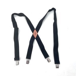 Levi's Black Stretch Suspenders Metal Clip On Style One Size
